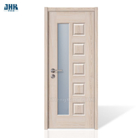 White SimpleInterior Bedroom Carved Wood Glass Door