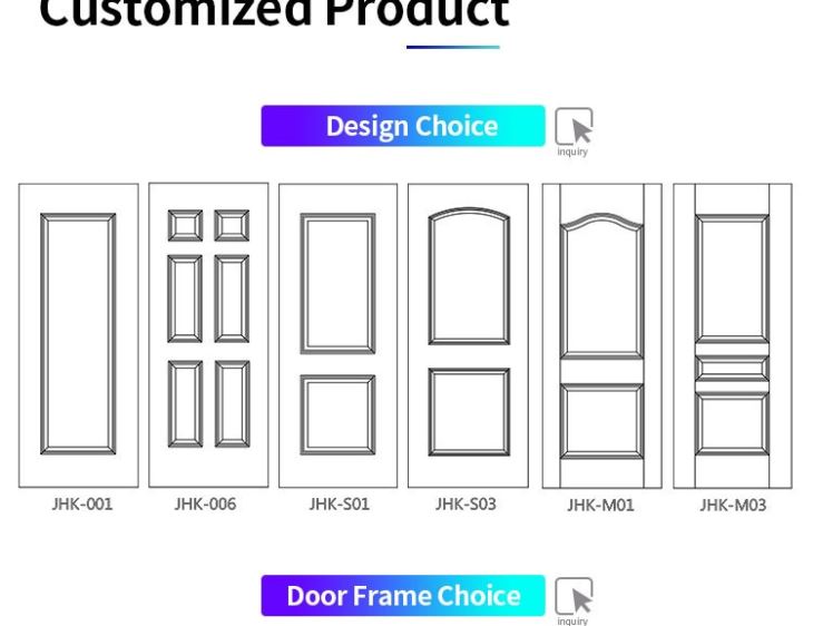 Simple Color MDF Wooden Door