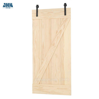 Entry Antique Style Solid Wood Sliding Barn Door Double Room