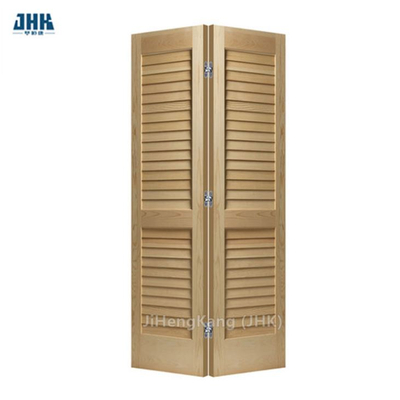 Wooden Louver Door Models with Frosted Glass for Bathrooms