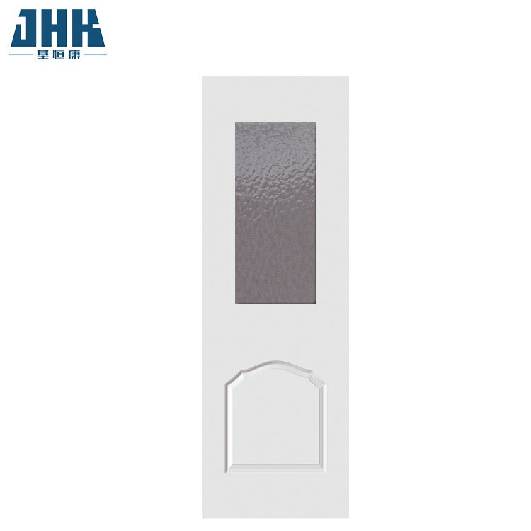 Moderm White Prime Solid Wood Glass Door (JHK-G05)