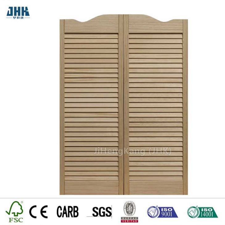 Luxury Oak/Walnut Wooden Door Louver Sliding Doors Solid Wood Door for Villa