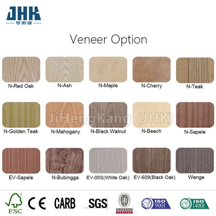 6 Panel Particle Board Core Wood Veneer Door