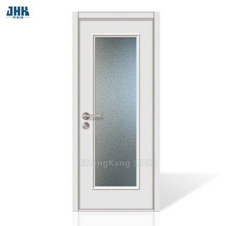 White Primed Double Door Leaf Clear Glass Shaker Pocket Doors
