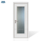 White Primed Double Door Leaf Clear Glass Shaker Pocket Doors