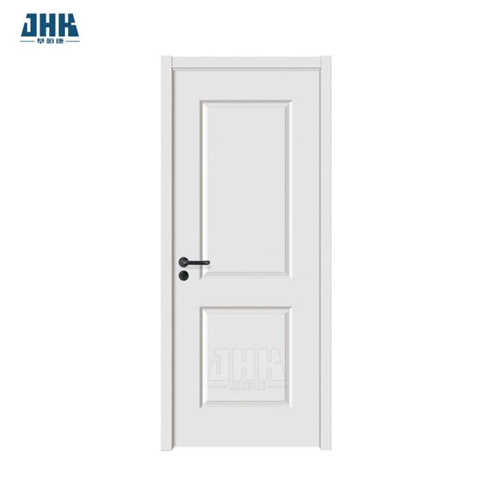 Smooth 2-Panel Round Top Slab White Solid Wood Door (JHK-011)